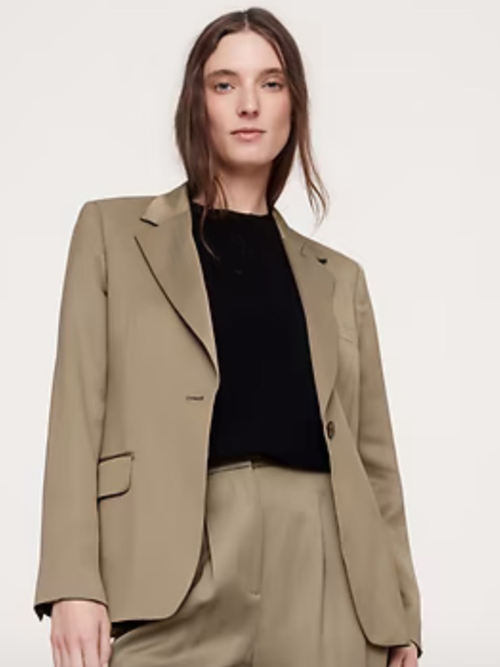 Banana Republic Slim Italian Satin Blazer in Mocha Chai Size 10